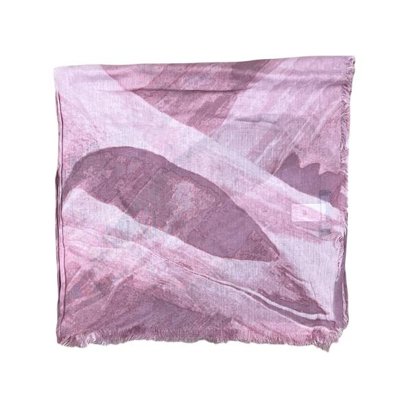 New H by Halston Shades of Pink Fringe Trim Boho Scarf - Picture 2 of 4